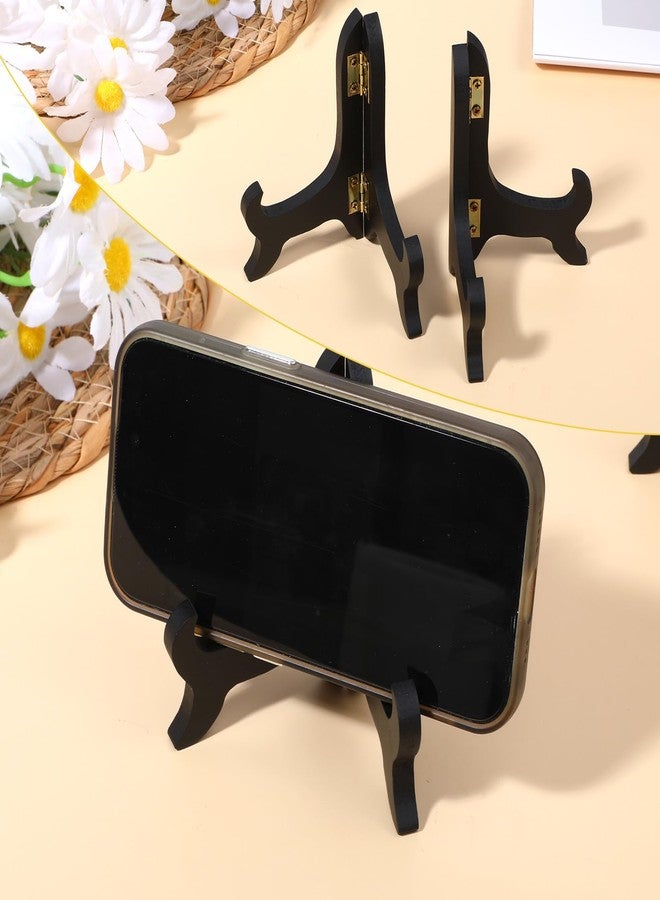 Skrfren Easel Plate Holder, 5 Inch Black Wooden Photo Holder Stand Wooden Display Stand Plate Woodens Plates Stands, Black Decorative Plates Stands Picture Frames Folding DisplayStand Desktop OrnamentsStand - Image 5
